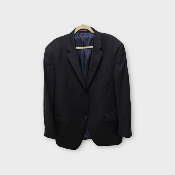 Peter Millar Blazer Mens 46L 100% Wool Navy Sport Coat Jacket Made in Canada - Picture 1 of 7